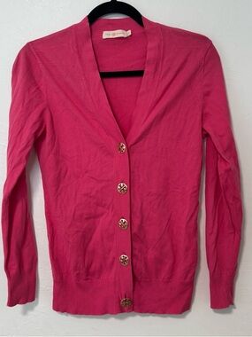 Tory Burch pink cardigan gold button up small